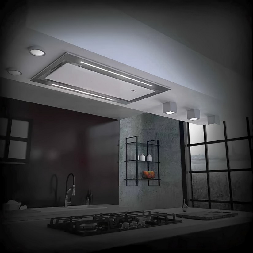 NODOR - Páraelszívó NorBreeze ISLA DEIMOS 1000 RF Inox/Fehér hob to hood + plazma filter QUADRO 800 R