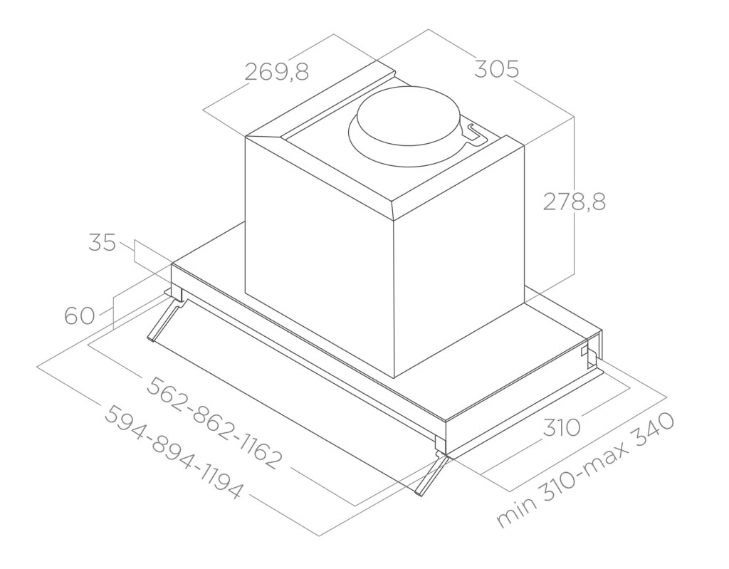 ELICA - Páraelszívó BOXIN IX/A/90 inox
