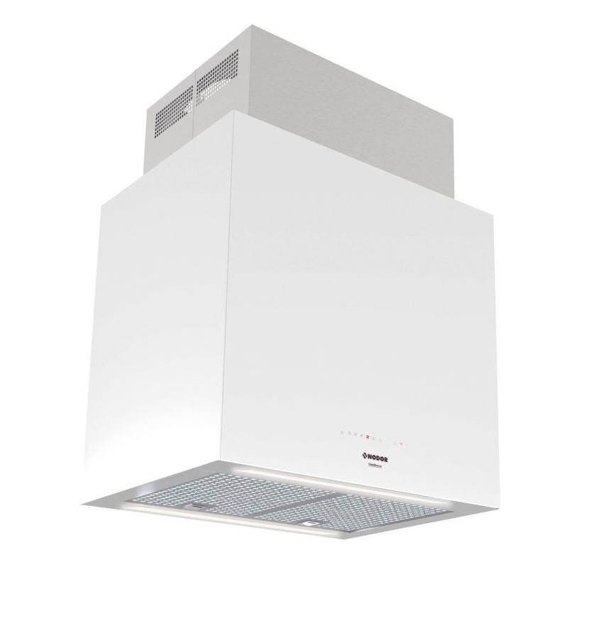 NODOR - Páraelszívó NorBreeze ISLA CUBE GLASS ECO 60 WH/A fehér Hob to Hood