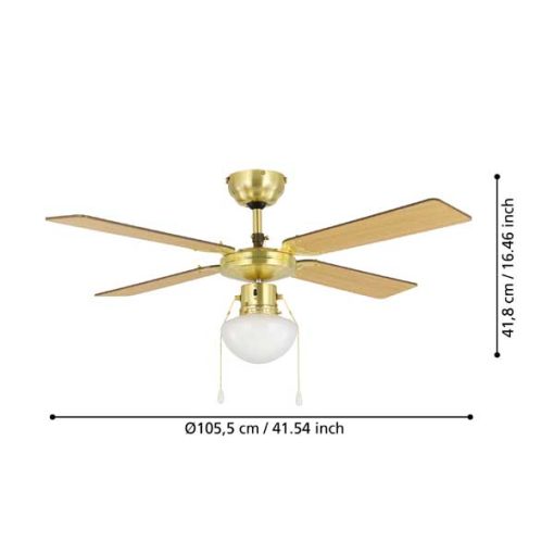 EGLO Fortalesa lámpás mennyezeti ventilátor bronz