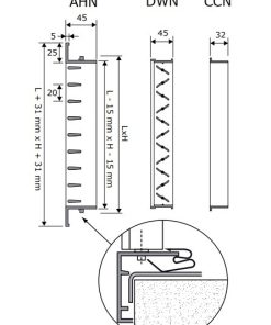 AHVN-W fehér kétsoros aluminium fali rács