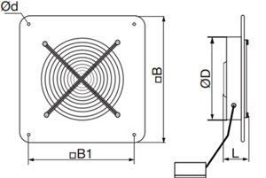 APFV OV1 Ipari axiál ventilátor méret