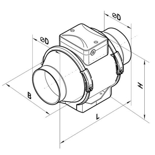 BLAUBERG TURBO ipari csőventilátor méretek