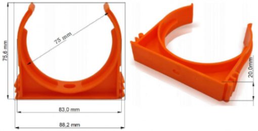 Csőrögzítő bilincs NA75 75/63 méretek