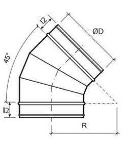 Fém légcsatorna idom 45 fok könyök méretei