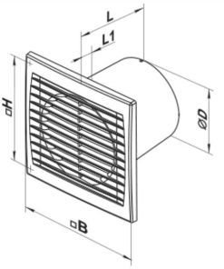 Vents 100 s 12V ventilátor mérete