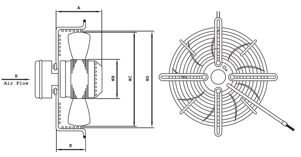 FR Axiál fali ventilátor védőráccsal