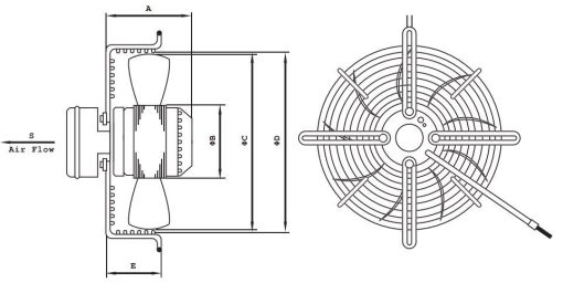 FR Axiál fali ventilátor védőráccsal