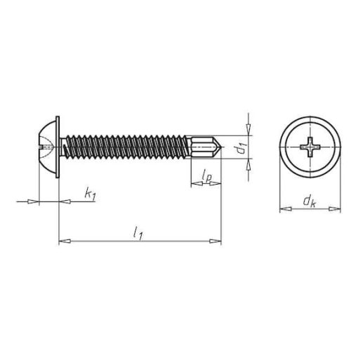 Önmetsző csavar D fejű peremes 4,2x13 100db - Image 2