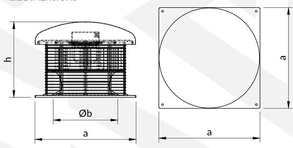 STORM EC tetoventilator méretei