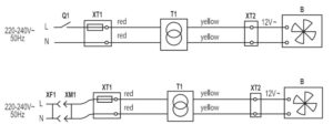 VENTS transzformátor 12V-os zsalus ventilátorhoz áramkör kapcsolási rajz