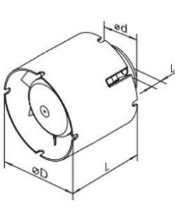 VENTS VKO1L csőventilátor méretei
